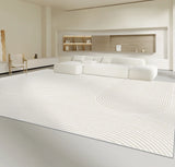 Living Room Oversized Carpet White Lines Bedroom Carpets Minimalist Stripes Home Rug Fluff Non-slip Machine Washable Rugs Tapete