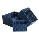 Rural Handmade Woven Storage Basket Large Capacity Rectangular Cosmetics Storage Box Household Snack Storage Box Wardrobe