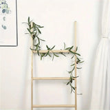 2Pcs/4Pcs Artificial Olive Leaf Vine Strips, Green Plant Garland with Fruits, Suitable for Christmas Decoration, Wedding Party, Family Garden, Artificial Hanging Leaf Vine with Front Door Wall Decoration