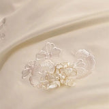 1000TC Egyptian Cotton Three-dimensional Flowers Embroidery Bedding Set Duvet Cover Set Flat/Fitted Bed Sheet Pillowcases 4Pcs