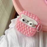 Luxury DIY Shiny Laser Purple Pink White Pearl Soft Earphone Case for Apple AirPods 4 3 2 Cover With Keychain for AirPods Pro 2