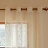 Curtain Beige Lace Sheer Window Curtains Retro French Style Living Room Bedroom Decoration Wave Pattern Romantic Treatment