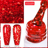 Reflective Glitter Gel Nail Polish Sliver Champagne Sparkling Sequin Semi-permanent Varnishes Soak Off Nail Art Deco