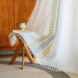 Boho Curtain Embroidered Curtain for Bedroom Nursery Light Room filtering Farmhouse for Curtains Living Room Rod Pocket Drapes