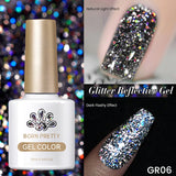 Reflective Glitter Gel Nail Polish Sliver Champagne Sparkling Sequin Semi-permanent Varnishes Soak Off Nail Art Deco