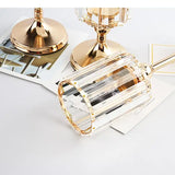 Glass Candle Holder Metal Stand Storage Ornament Candlestick Household Desktop Simple Crafts Candle Holder Candelabra Decoration