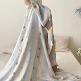 New color-woven jacquard tencel cotton cold blanket summer cool silky smooth towel blanket air-conditioning room blanket