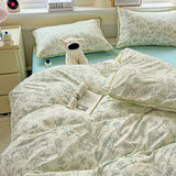 Flower Printed Duvet Cover Sets Queen/King Bedding Set with Shell Edge Washed Cotton dekbedovertrek 240x220   Bed Cover Set