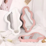 Cloud-shaped Makeup Mirrow Standing Mirror Bathroom Desk Standing Korean Hairdressing Wall Mirror Mural House Bedroom Decor