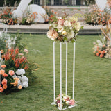 100cm Large Acrylic Flower Stand][Modern Wedding Geometric Vase Column] 25x25x100cm Rectangular Table Centerpiece for Wedding