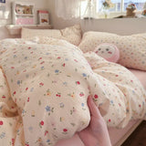 New aerobic three-layer yarn printing four-piece set skin-friendly and soft four-piece set of bedding in student dormitory