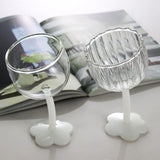 Vintage Glass Cups Home Christmas Party Drinkware Cute Flower with Tilted Head Goblet Romantic Champagne Glass Kitchenware Gifts