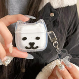 Lnteresting Transparent Line Dog Pattern Hard Silicone Headphone Protection Case for AirPods 1 2 3 4 Pro 2 Shell Cute Cat Cover