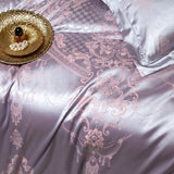 Luxury Jacquard and 60S Cotton Patchwork Soft Silky Bedding Set Duvet Cover Set Bed Sheet/Fitted Sheet Pillowcases 4Pcs