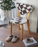 Retro Geometry Tufted Seat Cushion Soft Loop Fleece Breathable Round Square Chair Mat Cushion Office Sedentary Anti-slip Mats