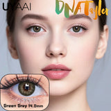 Highlight Pattern Contact Lenses - Subtle Mixed Blood Look, Must-Have for Date Makeup, Brown/Blue/Grey/Green