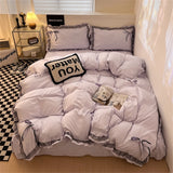 Bedclothes Lace Style Bed Sheets Set Skin-friendly Bedding Set Single Double King Duvet Cover Bed Linen Set For Girls