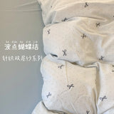 Knitted Class A Bedding Set Floral Style Bed Linen Set Soft Double Yarn Four-Piece Set Quilt Cover Set Bed Sheets Gift for Home