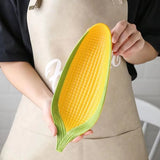 Cartoon creative hand-painted corn ceramic plate relief personalized trend fruit plate snack plate refreshment plate 2PCS