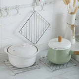 Creative Iron Square Placemat Pan Pot Mat Holder Stand Hot Placemats Cookware Mats Drink Coasters Kitchen Tools Placemat