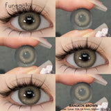 0~-8.00 Degree 1 Pair Myopia Colorcon Korean Lenses Color Prescription Contact Lenses Brown Natural Eye Contacts Lens