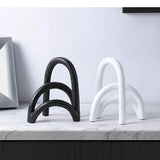 Geometric Arch Shaped Resin Ornaments Desktop Black and White Handicraft Modern Home Decoration