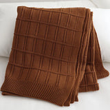 American Fashion Knitted Blanket Solid Color Grid Home Decoration Simple Sofa Cover Soft Throw Blanket And Bedspread Warm Shawl