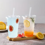 Wholesale 50 Sets 400ML Plastic Cups With Lids Clear Disposable Cups For Parties Iced Coffee Smoothie Milkshake Cold Drinks