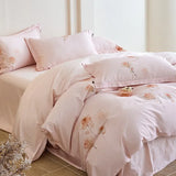 100% Cotton Bedding Set Brushed Fresh Flower Purple Duvet Cover Lovely Dog Sheet Set Red Blue Sheet King Queen for Bedroom Decor