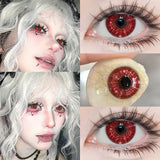 New 1Pair Hot Selling Cosplay Colored Contact Lenses Myopia with Power Pink 6-12 Months Halloween Anime Make Up