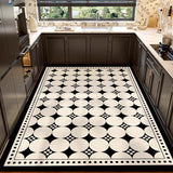 Simple Light Luxury Kitchen Carpet PVC Leather Anti-slip Floor Mat Home Decor Oil-resistant Waterproof Rugs Washable Rug