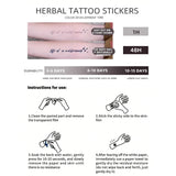 French Ribbon Bow Tattoo Sticker: herbal juice sensual design for neck scar cover. Vivid semi-permanent realistic art.