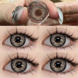 Natural Brown Colored Contact Lenses 14.5mm Big Eyes Glass Pupil Gray Lens Blue Eye Lenses for Daily&Party Makeup