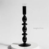 Black Candle Holder Home Decor Candlesticks Living Room Modern Decoration Glass Vase Bookshelf Decor Candle Stick Holder