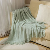 Herringbone Faux Cashmere Throw Blanket Lightweight Fuzzy Soft Cozy with Chevron Fringe Travel-Friendly Farmhouse Christmas Gift