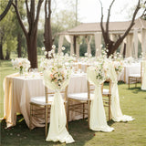 12PCS Chiffon Chair Sashes Wedding Chair Decoration 16x275cm Long For Wedding Aisle Decorations Party Banquet Event Baby Shower