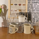 Fold Transparent Acrylic Storage Shelf Minimalist Kitchen Desktop Organizer Rack Home Tableware Cup Holder Organizing Shelf Gift
