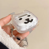 Lnteresting Transparent Line Dog Pattern Hard Silicone Headphone Protection Case for AirPods 1 2 3 4 Pro 2 Shell Cute Cat Cover