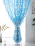 Modern Fashionable Blue Ruffles Skirt Semi-blackout Curtains for Living Room Girl's Bedroom Romantic Cupcake Layers Cortinas