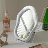 Nordic Style Vanity Mirror with Wave Frame INS Irregular Makeup Mirrors Table Desk Mirror for Bedroom Decorative Photoprops