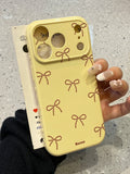 Cartoon Cute Bowknot Bracket Soft TPU Phone Case For iPhone 17 16 15 14 13 Pro Max Stand Holder Back Cover