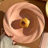 Cream Color Ceramic Plate Set, Ins Style Pasta Bowl with Deep Soup Design, Aesthetic Home Dining Tableware