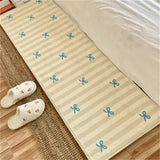 Irregular Carpet for Bedroom Cute Bow Floor Mat Soft Fluffy Foot Mats Bedside Carpets Cute Girl Rug Home Decoration Rugs