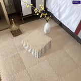 12Pcs Soft Plush Foam Floor Mat Interlocking Carpet Tile Non Slip Thick Play Mat for Living Room Bedroom Kids Room Home Decor