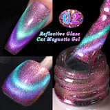 10ml Pink Gold Water Light Cat Magnetic Gel Polish HEMA TPO FREE Aurora Glitter Crystal Soak Off UV Varnish Manicure