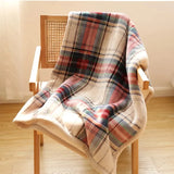 Sherpa Throw Blanket Soft Plush Reversible Bohemian Flannel Blankets Boho Stripe Bed Blanket for Sofa & Couch Home Decors