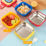 DIY Building Blocks Lunch Box for Kids Cartoon Bento Box with Spoon Lunch Bag for Kids Building Block Accessories