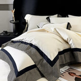 4Pcs Premium 1000TC Egyptian Cotton Simple Solid Color Bedding Set Duvet Cover Bed Sheet/Fitted Sheet Pillowcases Home Textiles