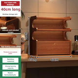 Household Goods Solid Wood Desktop Rack, Coffee Cup Bar Storage, Home Kitchen Cup Holder, Storage, With Drawer Display Rack