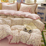 3/4Pcs Cartoon Print Bedding Set Single Queen King Size Duvet Cover Set Bed Sheet Pillowcases